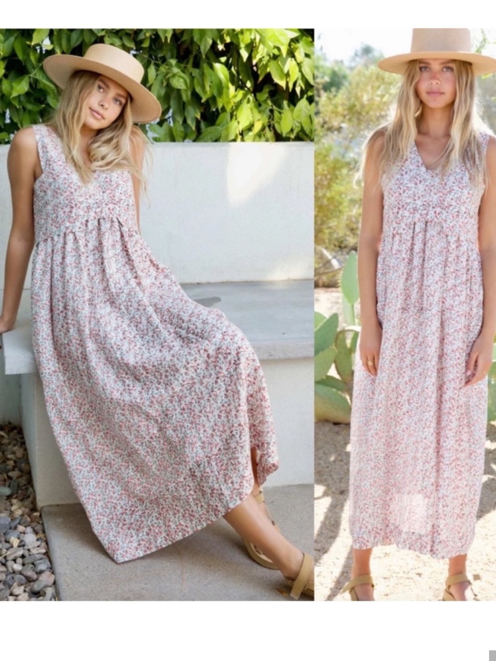 Mirth Caftans Zanzibar Maxi Dress in Sunset Coral